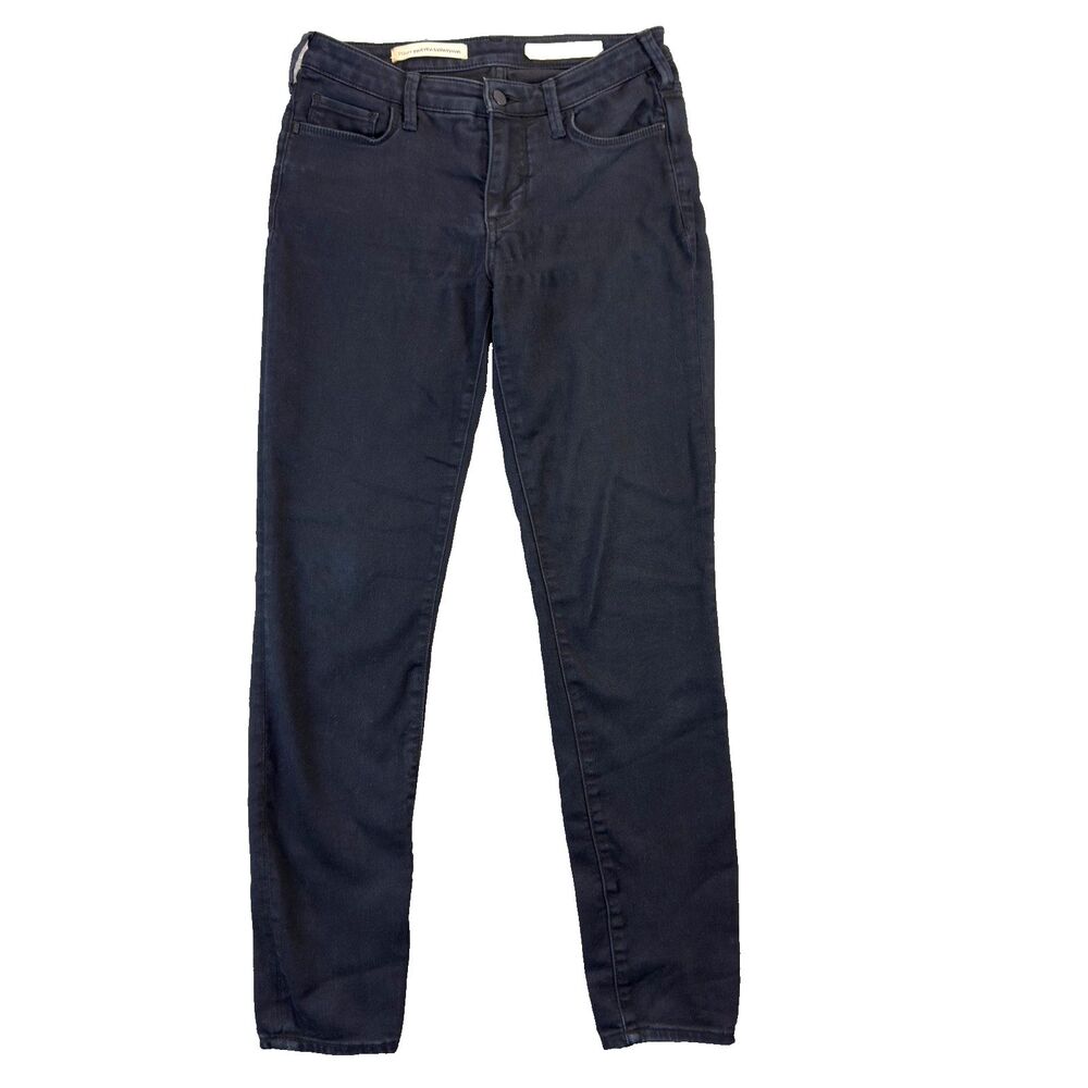 Anthropologie Pilcro Letterpress Jeans Womens 27 Black Serif Skinny Casual Pants